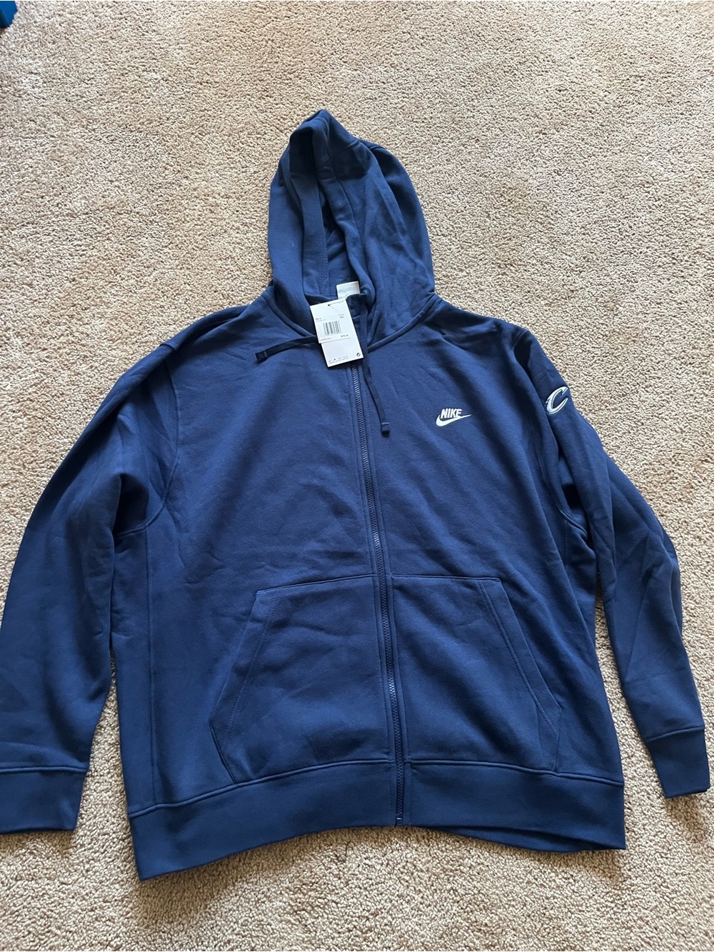 Nike Men's Dark Blue Zip-Up Hoodie Jacket